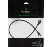 Патч-корд Advant кат. 5е, U/UTP, 4 пары (AWG24), многожильный, оболочка LSZH, цвет: черный, длина: 50 см ADV5е-PC005-LBL