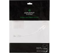 Патч-корд Advant кат. 5е, U/UTP, 4 пары (AWG24), многожильный, оболочка PVC, цвет: белый, длина: 15 см ADV5е-PC0015-PW