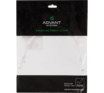 Патч-корд Advant кат. 5е, U/UTP, 4 пары (AWG24), многожильный, оболочка PVC, цвет: белый, длина: 30 см ADV5е-PC003-PW