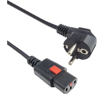 Кабель питания Filum 3x1.0 CEE 7/7(Schuko) - C13 с фиксацией, 220/250В, 10А, черный, 0.5м FL-PC-CEE7/7-C13F-C1-0.5-BK