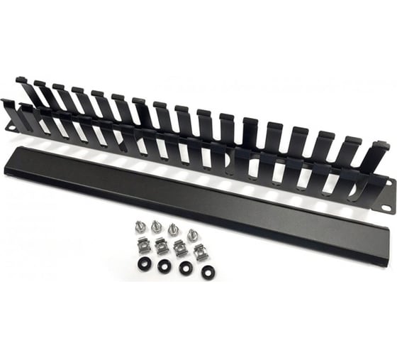 Кабельный организатор Hyperline CM-1U-ML16-COV металлический с крышкой, 19", 1U 454711