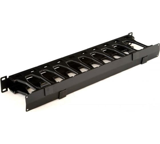 Кабельный организатор Hyperline CMF-1U-FPL106-MCOV-RAL9005 с крышкой, глубина 106 мм, 19" 481518