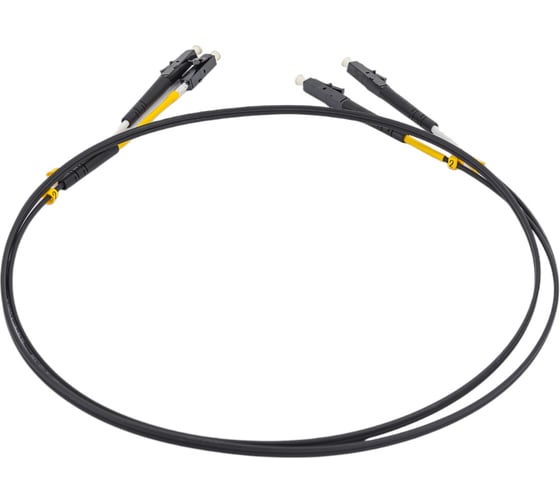 Патч-корд Hyperline FC-D2-9-LC/UR-LC/UR-H-1M-LSZH-BK волоконно-оптический (шнур) SM 9/125 (OS2), LC/UPC-LC/UPC, 2.0 мм, duplex, LSZH, 1 м, черный 225259
