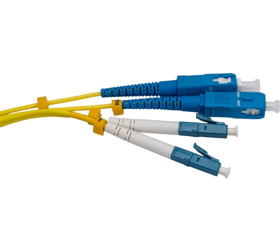 Патч-корд Hyperline FC-D2-9-LC/UR-SC/UR-H-5M-LSZH-YL волоконно-оптический (шнур) SM 9/125 28390