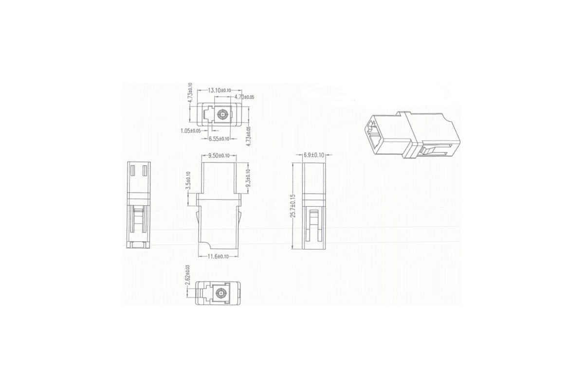 Оптический проходной адаптер Hyperline FA-P00Z-LC/LC-N/WH-BG LC-LC, MM ...