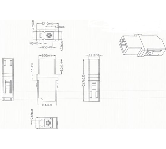 Оптический проходной адаптер Hyperline FA-P00Z-LC/LC-N/WH-BG LC-LC, MM, simplex, корпус пластик 242820