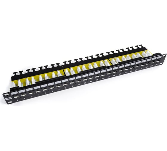 Патч-панель Hyperline PP2-19-24-8P8C-C6A-110D 19", 1U, 24 порта RJ-45, неэкранированнаят 225399