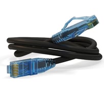 Патч-корд Hyperline PC-LPM-UTP-RJ45-RJ45-C6-5M-LSZH-BK U/UTP, Cat.6 (100% Fluke Component Tested), LSZH, 5 м, черный 30851