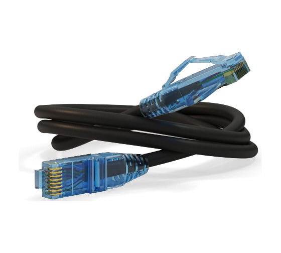 Патч-корд Hyperline PC-LPM-UTP-RJ45-RJ45-C6-5M-LSZH-BK U/UTP, Cat.6 (100% Fluke Component Tested), LSZH, 5 м, черный 30851