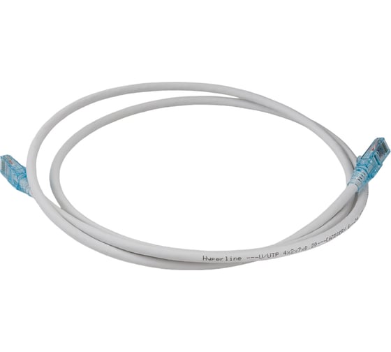 Патч-корд Hyperline PC-LPM-UTP-RJ45-RJ45-C6-1.5M-LSZH-WH U/UTP, Cat.6 (100% Fluke Component Tested), LSZH, 1.5 м, белый 230224