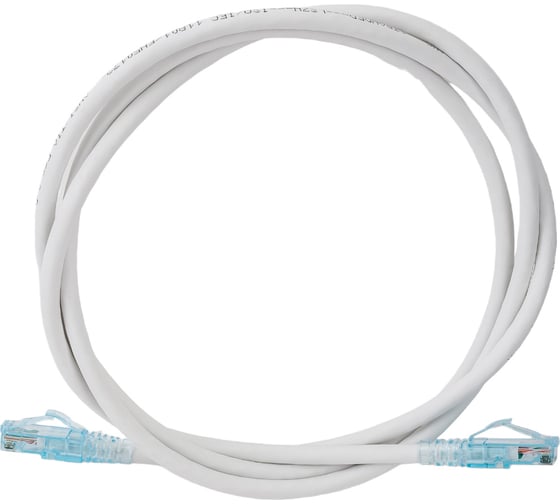 Патч-корд Hyperline PC-LPM-UTP-RJ45-RJ45-C6-1.5M-LSZH-WH U/UTP, Cat.6 (100% Fluke Component Tested), LSZH, 1.5 м, белый 230224