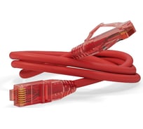 Патч-корд Hyperline PC-LPM-UTP-RJ45-RJ45-C5e-0.5M-LSZH-RD U/UTP, Cat.5e (100% Fluke Component Tested), LSZH, 0.5 м, красный 229948