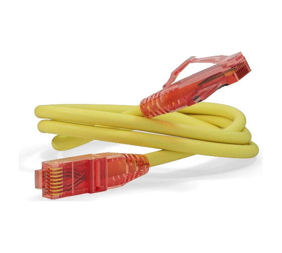 Патч-корд Hyperline PC-LPM-UTP-RJ45-RJ45-C5e-2M-LSZH-YL U/UTP, Cat.5e (100% Fluke Component Tested), LSZH, 2 м, желтый 229962