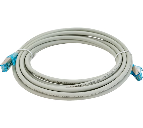 Патч-корд Hyperline PC-LPM-STP-RJ45-RJ45-C6-5M-LSZH-GY F/UTP, экранированный, Cat.6 42377