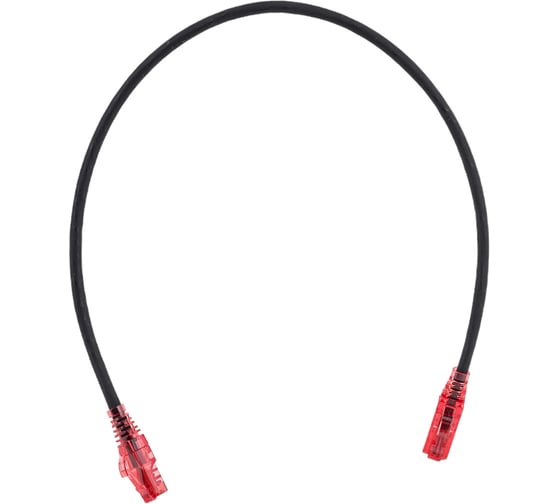 Патч-корд Hyperline PC-LPM-UTP-RJ45-RJ45-C5e-0.5M-LSZH-BK U/UTP, Cat.5e 100% Fluke Component 229950