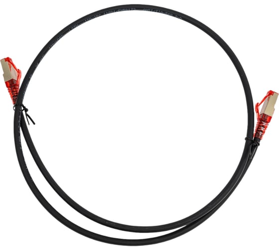 Патч-корд Hyperline PC-LPM-STP-RJ45-RJ45-C5e-1M-LSZH-BK F/UTP, экранированный, Cat.5е (100% Fluke Component Tested), LSZH, 1 м, черный 30960