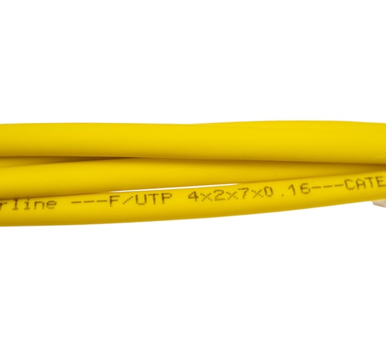Патч-корд Hyperline PC-LPM-STP-RJ45-RJ45-C5e-2M-LSZH-YL F/UTP, экранированный, Cat.5e 100% Fluke Component 230103