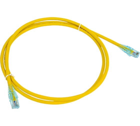 Патч-корд Hyperline PC-LPM-UTP-RJ45-RJ45-C6-1.5M-LSZH-YL U/UTP, Cat.6 (100% Fluke Component Tested), LSZH, 1.5 м, желтый 230226