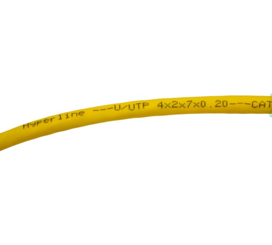 Патч-корд Hyperline PC-LPM-UTP-RJ45-RJ45-C6-1.5M-LSZH-YL U/UTP, Cat.6 (100% Fluke Component Tested), LSZH, 1.5 м, желтый 230226