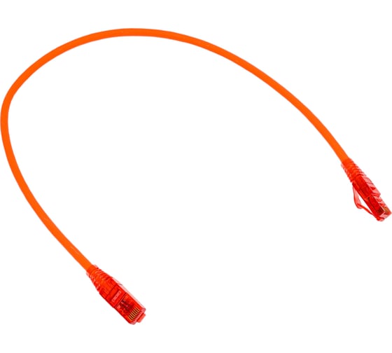 Патч-корд Hyperline PC-LPM-UTP-RJ45-RJ45-C5e-0.5M-LSZH-OR U/UTP, Cat.5е (100% Fluke Component Tested), LSZH, 0.5 м, оранжевый 30855