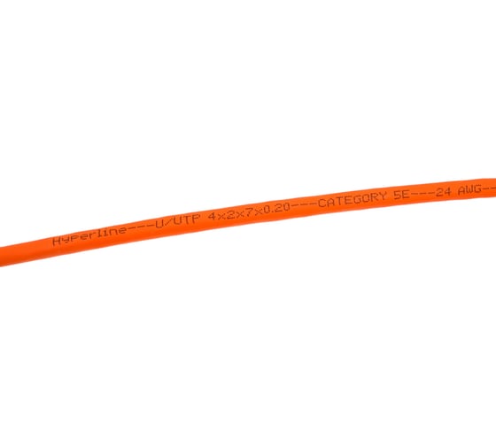 Патч-корд Hyperline PC-LPM-UTP-RJ45-RJ45-C5e-0.5M-LSZH-OR U/UTP, Cat.5е (100% Fluke Component Tested), LSZH, 0.5 м, оранжевый 30855