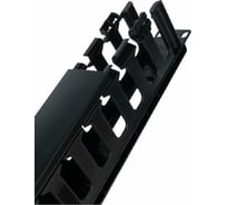 Кабельный организатор Filum 19, 2U, горизонтальный, пластиковый, с крышкой, 87 мм, черный FL-CMC-2U-PL-BK