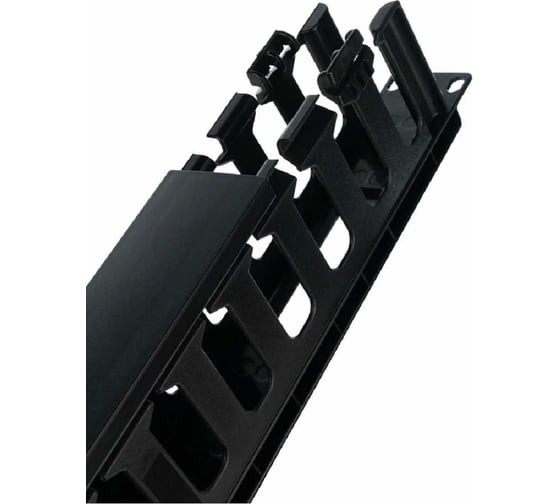 Кабельный организатор Filum 19, 2U, горизонтальный, пластиковый, с крышкой, 87 мм, черный FL-CMC-2U-PL-BK 1