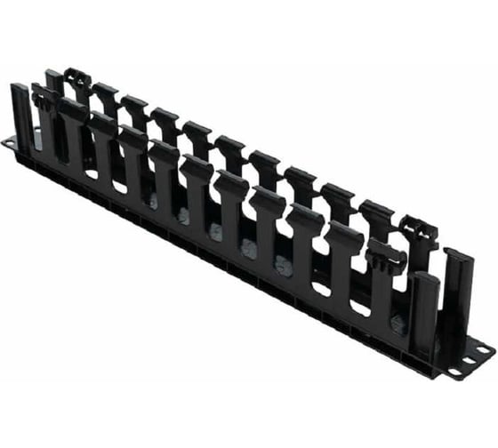 Кабельный организатор FL-CMC-2U-PL-BK 19", 2U, горизонтальный, пластиковый, с крышкой, 87 мм, черный Filum 00-01209883