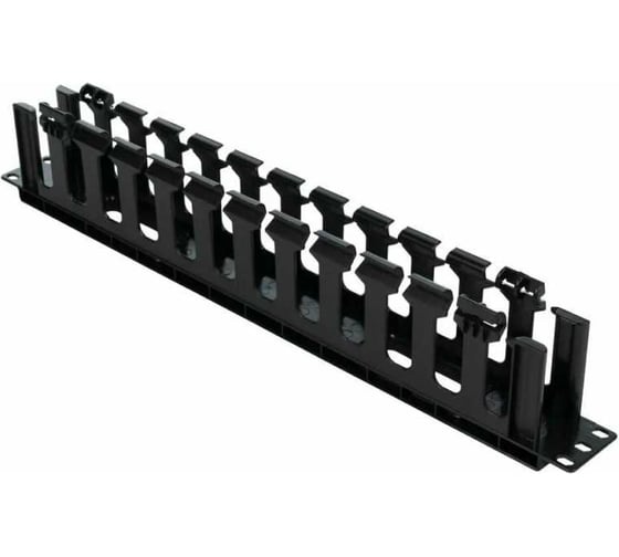 Кабельный организатор FL-CMC-1U-PL-BK 19", 1U, горизонтальный, пластиковый, с крышкой, 87 мм, черный Filum 00-01209882