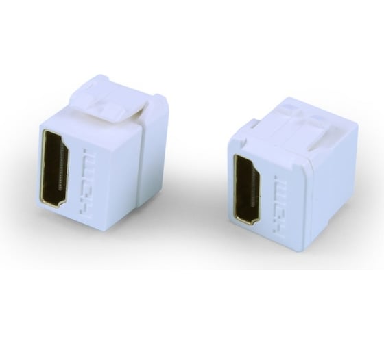 Вставка формата Keystone Hyperline KJ1-HDMI-AS18-WH Jack с проходным адаптером HDMI 2.0 247089 1