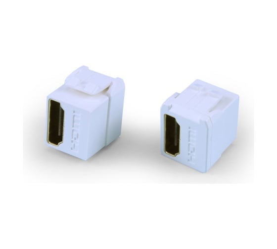 Вставка формата Keystone Hyperline KJ1-HDMI-AS18-WH Jack с проходным адаптером HDMI 2.0 247089