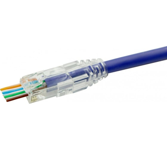 Разъем Hyperline PLEZ-8P8C-UA-C6-100 легкой оконцовки RJ-45 (8P8C) под витую пару, язычок Ar 445731