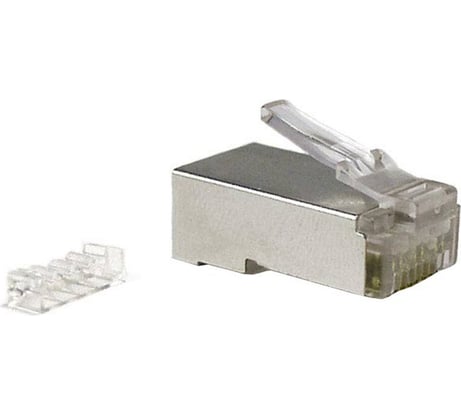 Разъем Hyperline PLUG-8P8C-UV-C6-SH-100 RJ-45(8P8C) под витую пару, категория 6 (50 µ"/ 50 м) 49383