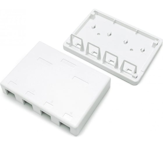 Корпус настенной розетки Hyperline SBB3-4-WH для установки 4-х вставок типа Keystone Jack, б 441130 1
