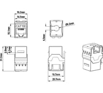 Вставка Keystone Hyperline KJ8-8P8C-C5e-180-WH Jack RJ-45(8P8C), категория 5e, тип 180 градусов 426192 19566264