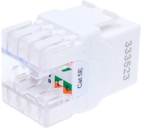 Вставка Keystone Hyperline KJ8-8P8C-C5e-180-WH Jack RJ-45(8P8C), категория 5e, тип 180 градусов 426192