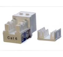 Вставка Keystone Hyperline KJ9-8P8C-C6-90-WH Jack RJ-45(8P8C), категория 6, белая 432594