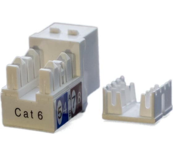 Вставка Keystone Hyperline KJ9-8P8C-C6-90-WH Jack RJ-45(8P8C), категория 6, белая 432594
