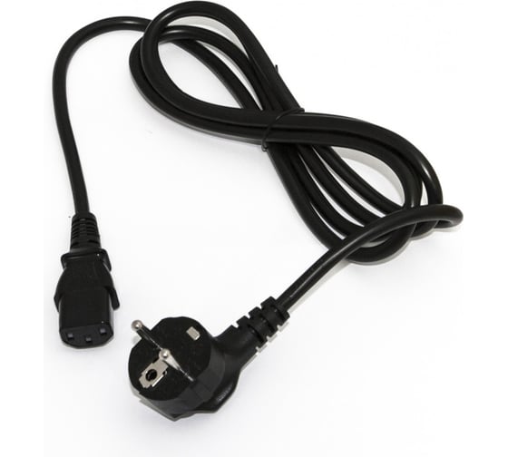 Кабель питания компьютера Hyperline PWC-IEC13-SHM-5.0-BK (Schuko+C13) (3x1.0), 10A, угловая 34929