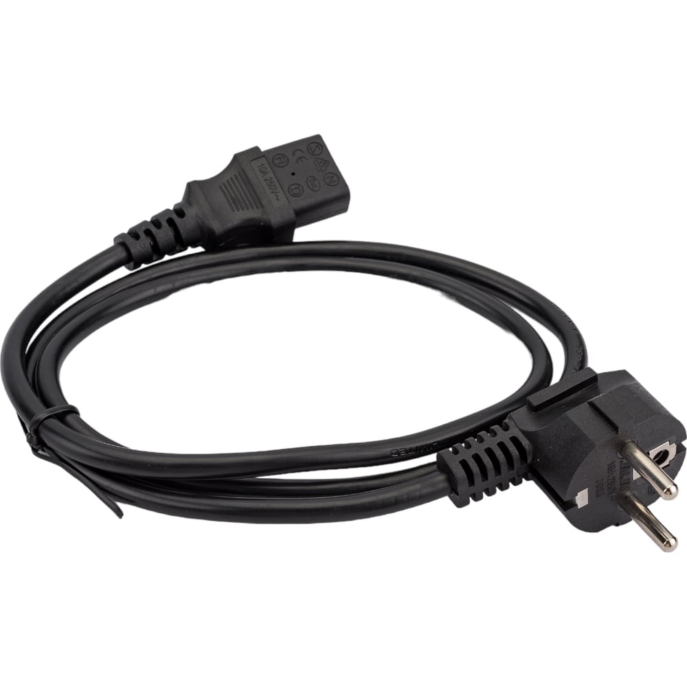 Кабель питания Cablexpert 1м, Schuko- C13, VDE, 10А, черный, с ...