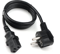 Кабель питания Cablexpert 1м, Schuko- C13, VDE, 10А, черный, с заземлением, пакет PC-186-VDE-1M