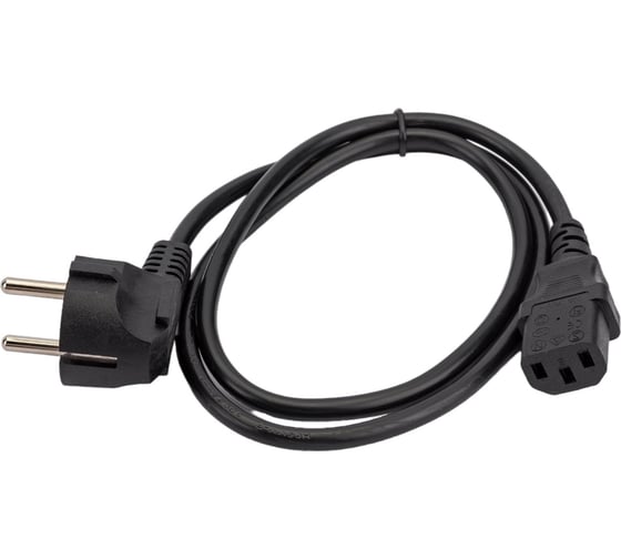 Кабель питания Cablexpert 1м, Schuko- C13, VDE, 10А, черный, с заземлением, пакет PC-186-VDE-1M
