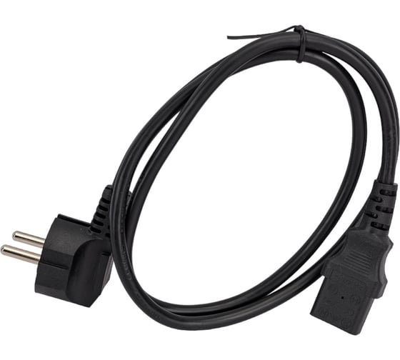Кабель питания Cablexpert 1м, Schuko- C13, VDE, 10А, черный, с заземлением, пакет PC-186-VDE-1M