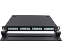 Кросс оптический стоечный TopLAN 19 1U на 4 кассеты OC до 96 волокон, цвет черный (RAL9005) КРС-Top-1U.96.4OC-BK