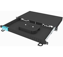 Кросс оптический стоечный выдвижной TopLAN 19, 16 LC/UPC адаптера, многомодовый MM(OM3) 50/125, 1U, черный, укомплектованный, КРСв-Top-1U-16LC/U-OM3-BK