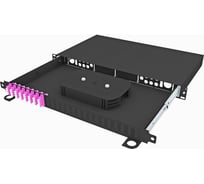 Кросс оптический стоечный выдвижной TopLAN 19, 32 LC/UPC адаптера, многомодовый MM(OM4) 50/125, 1U, черный, укомплектованный, КРСв-Top-1U-32LC/U-OM4-BK