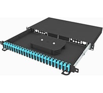 Кросс оптический стоечный выдвижной TopLAN 19, 48 SC/UPC адаптеров, многомодовый ОМ3, 1U, черный, укомплектованный, КРСв-Top-1U-48SC/U-OM3-BK