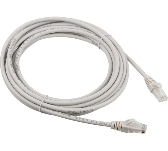 Патч-корд Advant Ethernet CAT6, 2xRJ45, UTP, 4 пары (AWG26), оболочка LSZH, длина 5 м, цвет: серый ADV6-PC05-LG 1