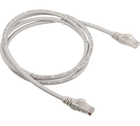 Патч-корд Advant Ethernet CAT6, 2xRJ45, UTP, 4 пары (AWG26), оболочка LSZH, длина 2 м, цвет: серый ADV6-PC02-LG 1