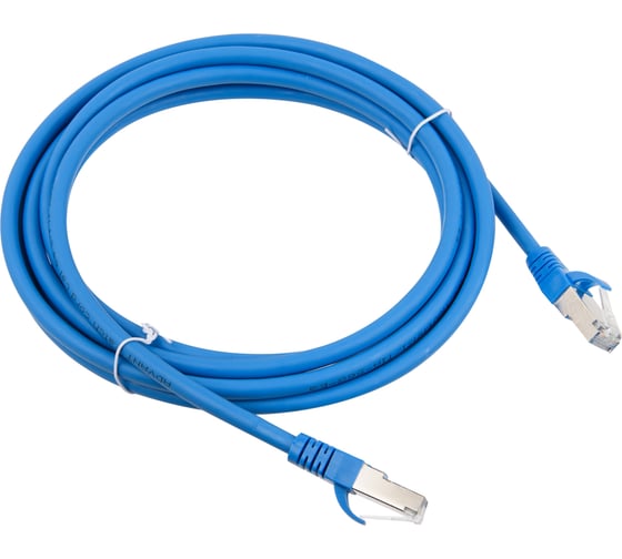 Патч-корд Advant Ethernet CAT6a, 2xRJ45, S/FTP, 4 пары (AWG26), оболочка LSZH, длина 3 м, цвет: синий ADV6a-SPC03-LB 1